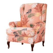 4 out of 5 stars with 4 ratings. Subrtex Wing Chair Slipcovers Stretchy Wingback Armchair Covers Detachable Spandex Sofa Covers Leaves Printed Furniture Protector Orange Buy Online In Samoa At Samoa Desertcart Com Productid 177798222