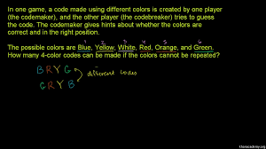There are exactly 4 different kinds of letters: Ways To Arrange Colors Video Khan Academy