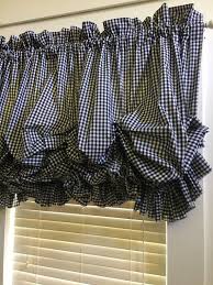 Black And White Gingham Curtains Single Ruffle Black Gingham Check Balloon Curtain Etsy In 2020 Gingham Curtains Curtains Gingham Check