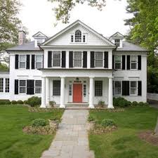 So how do you choose the right white paint color for the exterior of your house? White House With Black Shutters Exterior Ideas Photos Houzz
