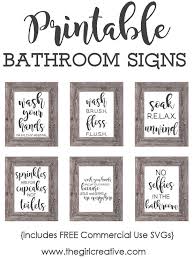 Printable Bathroom Signs Svgs The Girl Creative Printable Bathroom Signs Bathroom Printables Bathroom Signs