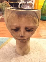 ANDRE LORET DEVON England Mid-Century Modern Large Studio Pottery Head Vase  Nice $124.00