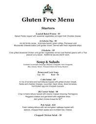 Gluten Free Menu Dec 2012 Jk O Donnell S