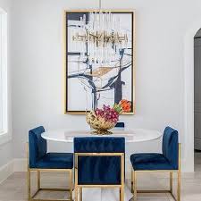 White Gold And Blue Dining Room Colors Contemporary Dining Room Gold Dining Room Dining Room Blue Luxury Dining Room