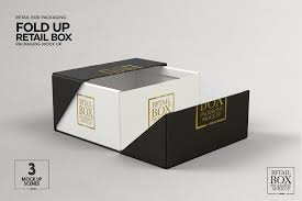 Fold Up Retail Box Packaging Mockup Packaging Template Design Box Packaging Templates Packaging Mockup