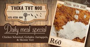 Daily Meal Special Toeka Tot Nou Coffee Shop Http Www Kimberley Co Za Events Kimberley Specials And Promotions Where To Eat D Daily Meals Meals Kimberley