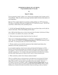 These trivia questions will not only help you to gain knowledge but will also let you the level of information about american history. Pdf Dickinson Shool Of Law Trivia 75 Questions For 175 Years Mark Podvia Academia Edu