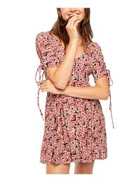 Check spelling or type a new query. Free People Free People Womens Red Button Down Floral Short Sleeve Scoop Neck Short Fit Flare Dress Size S Walmart Com Walmart Com