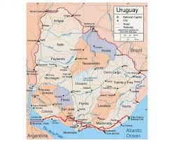 Strassenkarte von uruguay mit den hauptverkehrsverbindungen und den größten städten. Karte Von Uruguay Mit Stadte Karte Von Uruguay Mit Citie South America Sudamerika