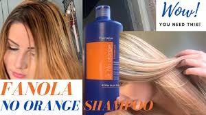 It neutralizes unwanted copper reflections while nourishing and hydrating hair. Fanola No Orange Shampoo Review Demo Youtube