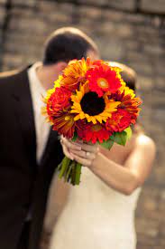 Sunflower bouquet red roses bridal handmade wedding hand toss artificial flowers. Fall Sunflower Garden Cj S Off The Square Loverly Sunflower Wedding Bouquet Red Bouquet Wedding Fall Wedding Bouquets