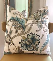 Farmhouse Floral Decorative Pillow Cover Rustic Blue Brown Etsy In 2020 Floral Decor Pillows Blue Floral Pillows Decorative Pillow Covers