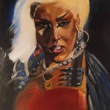 Doja Cat In Handstand Music Video, Pintura por Leïla Issa Brahim