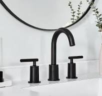 ANDY STAR Black Bathroom Faucet 3 Hole, 8 Inch Widespread ...