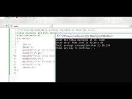 C Program Calculate Average Consumption Of Fuel From A Given Distance Computer Programming Calculator Programming