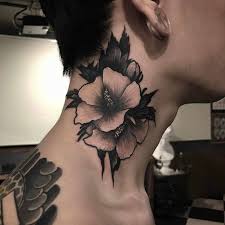 Hibiscus flower tattoo design on shoulder. Flower Neck Tattoo Best Tattoo Ideas Gallery