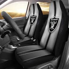Incredible Line Pattern Oakland Raiders Logo Car Seat Covers Oakland Raiders Logo Oakland Raiders Raiders