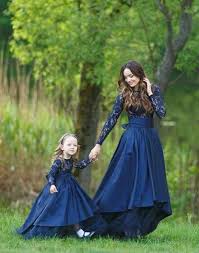 Mother Daughter Matching Train Lace Navy Lace Dress Mother Daughter Dresses Matching Mother Daughter Dress Mother Daughter Fashion