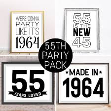 Digital Prints 55th Birthday 55th Birthday Party Etsy 55th Birthday Decorations 55th Birthday Party Ideas 55th Birthday