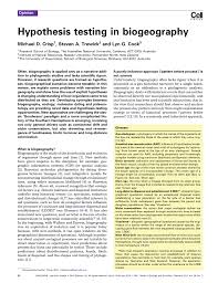 The research context of the hypothesis. Pdf Hypothesis Testing In Biogeography
