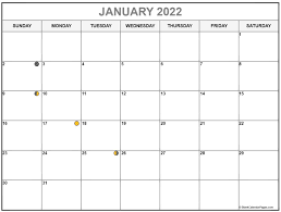 January 2022 Lunar Calendar Moon Phase Calendar