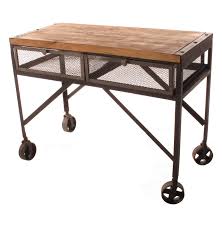 Tribeca Industrial Mesh Drawer Caster Wheel Console Table Console Table Small Console Tables Small Tables