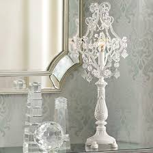 Fay White 19 1 2 High Crystal Candelabra Table Lamp 9y865 Lamps Plus In 2020 Chandelier Table Lamp Crystal Candelabra Glass Table Lamp