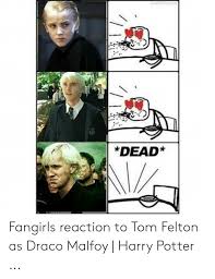 Your daily dose of fun! Dead Fangirls Reaction To Tom Felton As Draco Malfoy Harry Potter Harry Potter Meme On Me Me