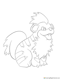 Growlithe coloring page from generation i pokemon category. Pokemon Growlithe Coloring Page Coloring Page Central