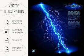 Crosswise Lightning Lines Lightning Blue Lightning Greeting Card Illustration