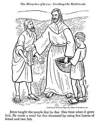 The Miracle Of Feeding The Multitude Coloring Pages 2 Jesus Coloring Pages Bible Coloring Pages Bible Coloring