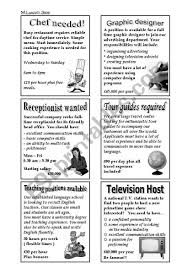 Here Are Six Job Adverts That I Have Used To Practise Job Interviews In The Classroom I Brainstorm The Questions That Job Advertisement Newspaper Jobs Job Ads