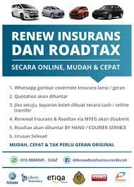 Bayar road tax dan insuran kereta online. Renew Roadtax Insurance Murah Pantas Services Others On Carousell