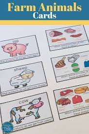 Farm Animals Cards Farm Animals Theme Animal Cards Thematic Teaching