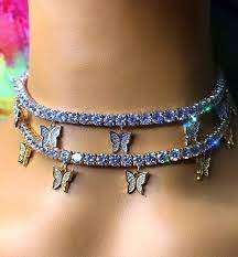Butterfly Tennis Necklace Heart Arrow Cz Tennis Chain With Etsy In 2020 Girly Jewelry Cute Choker Necklaces Luxury Jewelry