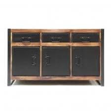 Buffet Industriel Porte Coulissante Bois Naturel 6 Tiroirs Metal Buffet Industriel Tiroir Buffet