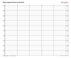 (4 days ago) printable appointment sheet this printable appointment sheet has spaces for doctors or their administrative staff to write or type in a day of appointments every 15 minutes from 8 a.m. Free Daily Schedules In Pdf Format 30 Templates