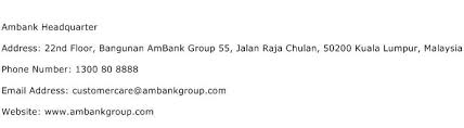 Its main tenant is ambank. Ambank Headquarter Address Contact Number Of Ambank Headquarter