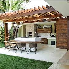 Cocina En El Patio Con Pergola De Madera In 2020 Design Gartenhaus Hinterhof Terrassen Designs Terassenentwurf