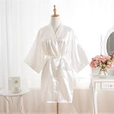 Pink Wedding Bride Bridesmaid Dressing Robe Summer Women S Faux Silk Kimono Mini Bath Gown Yukata Nightgown Sleepwear One Size Bride Dressing Gown Wedding Kimono Bath Robes For Women