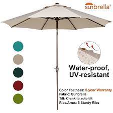 Abba patio 9′ sunbrella fabric aluminum patio umbrella with auto tilt and crank, 8 ribs 4.3 #3. Buy Abba Patio Sunbrella Patio 9 Feet Outdoor Market Table Umbrella With Auto Tilt And Crank Beige Online In Turkey B07s3z8kn6