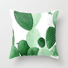 18 X 18 Green Paddle Cactus Ii Round White Dot Decorative Throw Pillow Case Cu 2019 18 X 18 Green Decorative Pillows Pillow Decorative Bedroom Throw Pillows