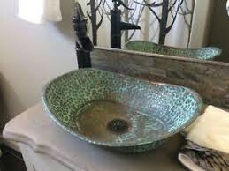 Wash basin offeredcome in smooth and quality ceramic finish that adds a rich a vibrant touch to the bathroom interiors. Rustic Green Patina Aged Copper Bathroom Sink Bathtub Boat Canoe Wash Basin Bowl Ebay