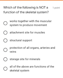 Solved 1 Point Which Of The Following Body Systems Work Chegg Com