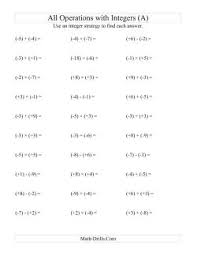 Math level 1, kangaroo, and seamo. Integers Worksheets