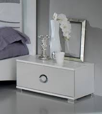Black led light bed set. Paticial Italian White And Grey High Gloss Bedroom Set With Led Lights