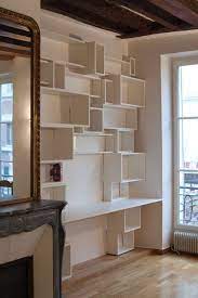 En métal ou en chêne, ces petits tablettes murales se positionnent à la verticale comme à l'horizontale. Bureau Integre Bibliotheque Bibliotheque Avec Bureau Integre Meuble Bibliotheque Etagere Bureau