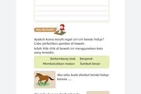 Kunci Jawaban Tema 7 Kelas 1 Halaman 40 41 42 43 44 45 46 47 48 49 Buku Tematik Kuda Disebut Benda Hidup Karna Metro Lampung News
