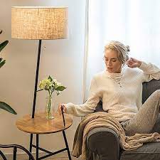 nordic moderne houten vloer lamp voor woonkamer slaapkamer bed studie staande lamp witte stof houten vloer ligh vloerlampen woonkamer slaapkamer bed witte stof