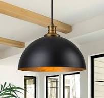 Y'INSP Black Pendant Lights Kitchen Island, 14.96" Industrial Dome Pendant  Light Fixtures Modern Hanging Lights for Dining Room Bedroom Hallway Foyer.
